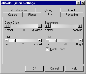 Orbits Control Panel